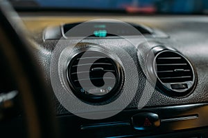 Air ventilation in car inside view.