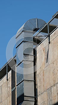 Air ventilation duct on building facade