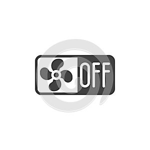 Air ventilation off switch button vector icon