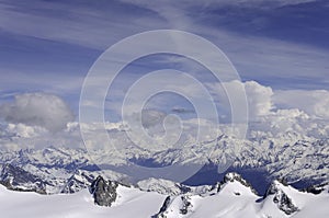 Air view. Chamonix. Mont Blanc. Mountain.
