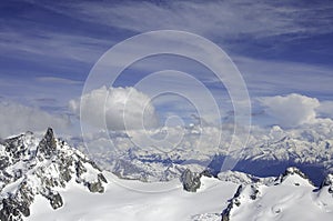 Air view. Chamonix. Mont Blanc. Mountain.