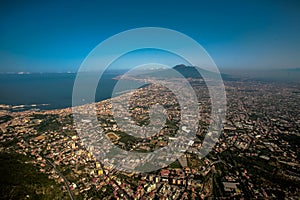 Air view city near Vesuvius, italy