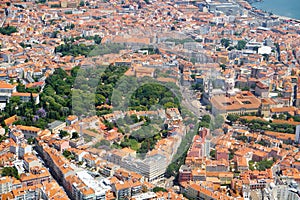 The air view of historic part of Lisbon. Lapa district. Lisbon. photo