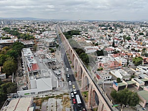 Air view of Queretaro downtown in a cloudy day