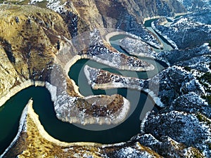 Air view of Uvac river meanders