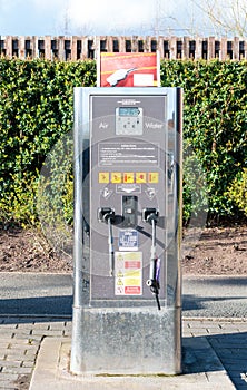 Air and water dispensor for motorists at a service station, UK