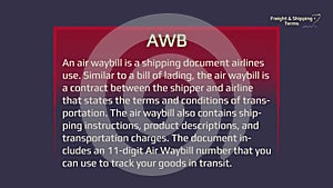 Air waybill - freight and shipping terms the forwarding and logistics industries