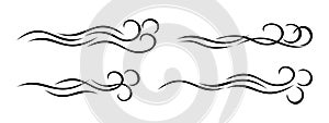 Air wind blows illustration set vector