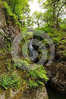 Aira Force waterfall Ullswater Valley Lake District Cumbria England UK