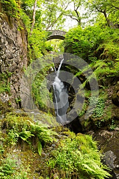 Aira Force waterfall Ullswater Valley Lake District Cumbria England UK