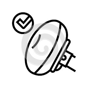 airbag testing car line icon vector illustration