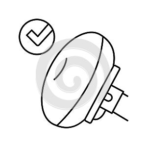 airbag testing car line icon vector illustration