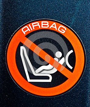 Airbag warning sign