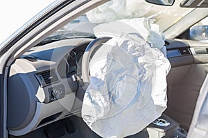 Airbags deployed in a hit and run accident photo