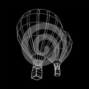 Airballoon design airway travel transport. Air ship with cabin