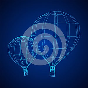 Airballoon design airway travel transport. Air ship with cabin