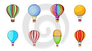 Airballoon icon set, cartoon style photo