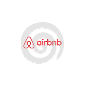 Airbnb logo editorial illustrative on white background