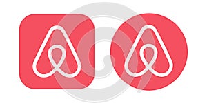 Airbnb logo, Airbnb button set vector