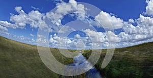 Airboat trails in the Florida Everglades