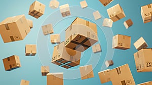 The airborne cardboard boxes..AI generated image
