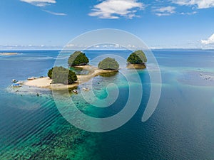 Airborne platforms of Britania Island in Philippines.