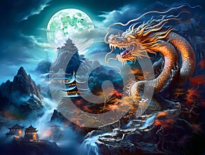 Airbrush Elegance Illustration for the Year of the Dragon - Zodiac Sign