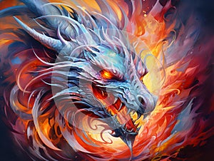 Airbrush Elegance Illustration for the Year of the Dragon - Zodiac Sign