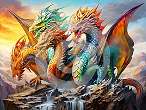 Airbrush Elegance Illustration for the Year of the Dragon - Zodiac Sign