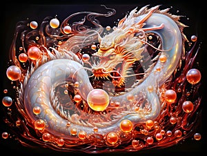 Airbrush Elegance Illustration for the Year of the Dragon - Zodiac Sign