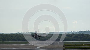 Airbus A320 taking off and Fokker 70 approaching to airport