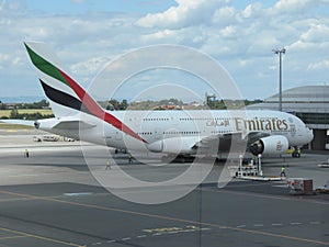 Airbus A380 of the Emirates airlines