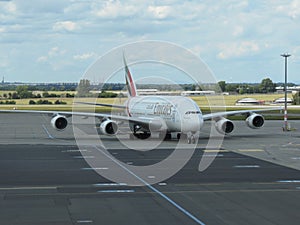 Airbus A380 of the Emirates airlines