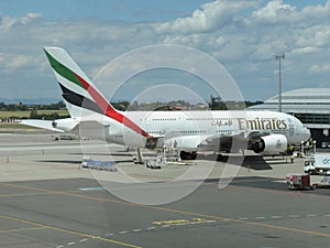 Airbus A380 of the Emirates airlines