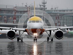 An Airbus A318 plane on tarmac image