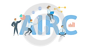 AIRC, Alternative Incremental Research Credit. Concept with keyword, people and icons. Flat vector illustration