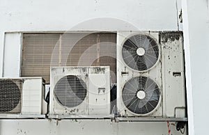 Aircon compressor with bird droppings photo