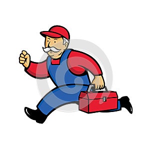 Aircon Technician Running Cartoon photo