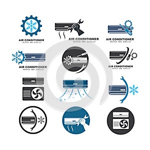 airconditioner repair and service vector icon illustration design photo