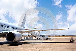 Aircraft airplane in Airport landed