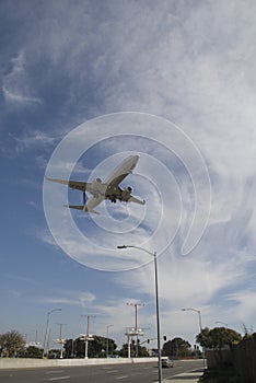 Aircraft approaching LAX runway