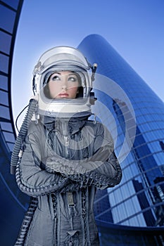 Aircraft astronaut spaceship helmet woman fashion