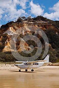 Aircraft on the beach of Fraser Island