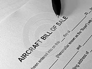 Aircraft bill of sale