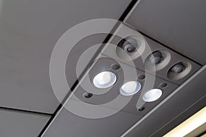 Aircraft cabin reading light and air-con blower