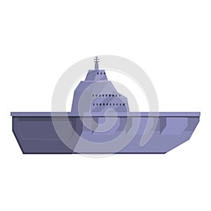 Aircraft carrier attack icon, cartoon style