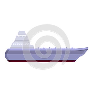 Aircraft carrier deck icon, cartoon style