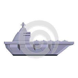 Aircraft carrier equipment icon, cartoon style