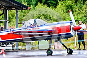 Aircraft in close-up on different small planes.