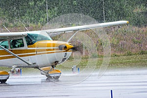 Aircraft in close-up on different small planes.